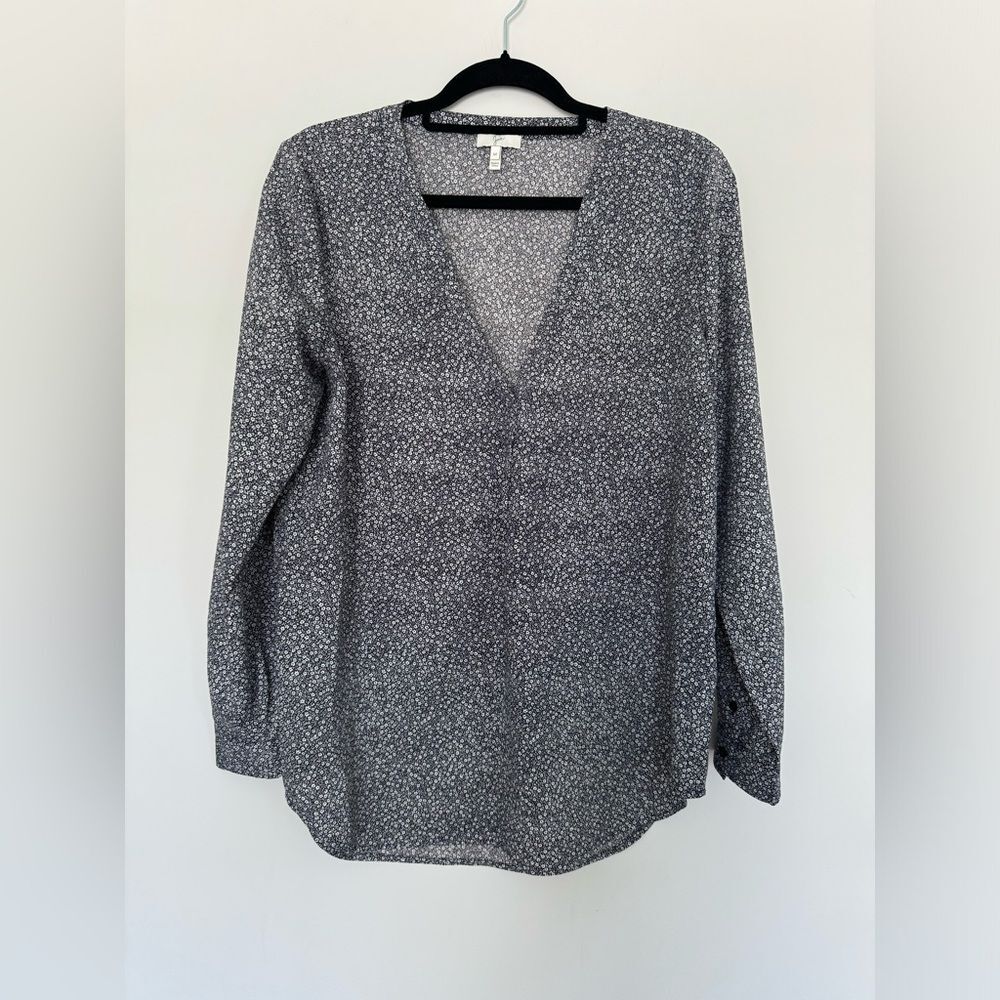 Joie‎ Women's Medium Daryn Printed Crepe de Chine Daisy Blouse Top Office Work